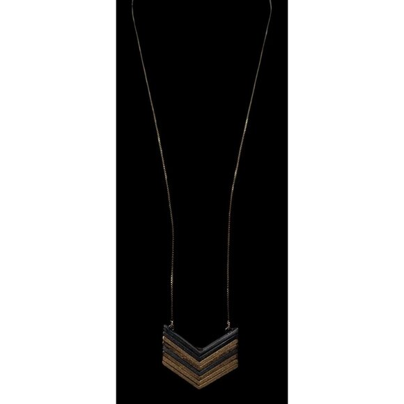 1934 Arrowstack Chevron Multi-Metallic Pendant Necklace - Picture 5 of 8